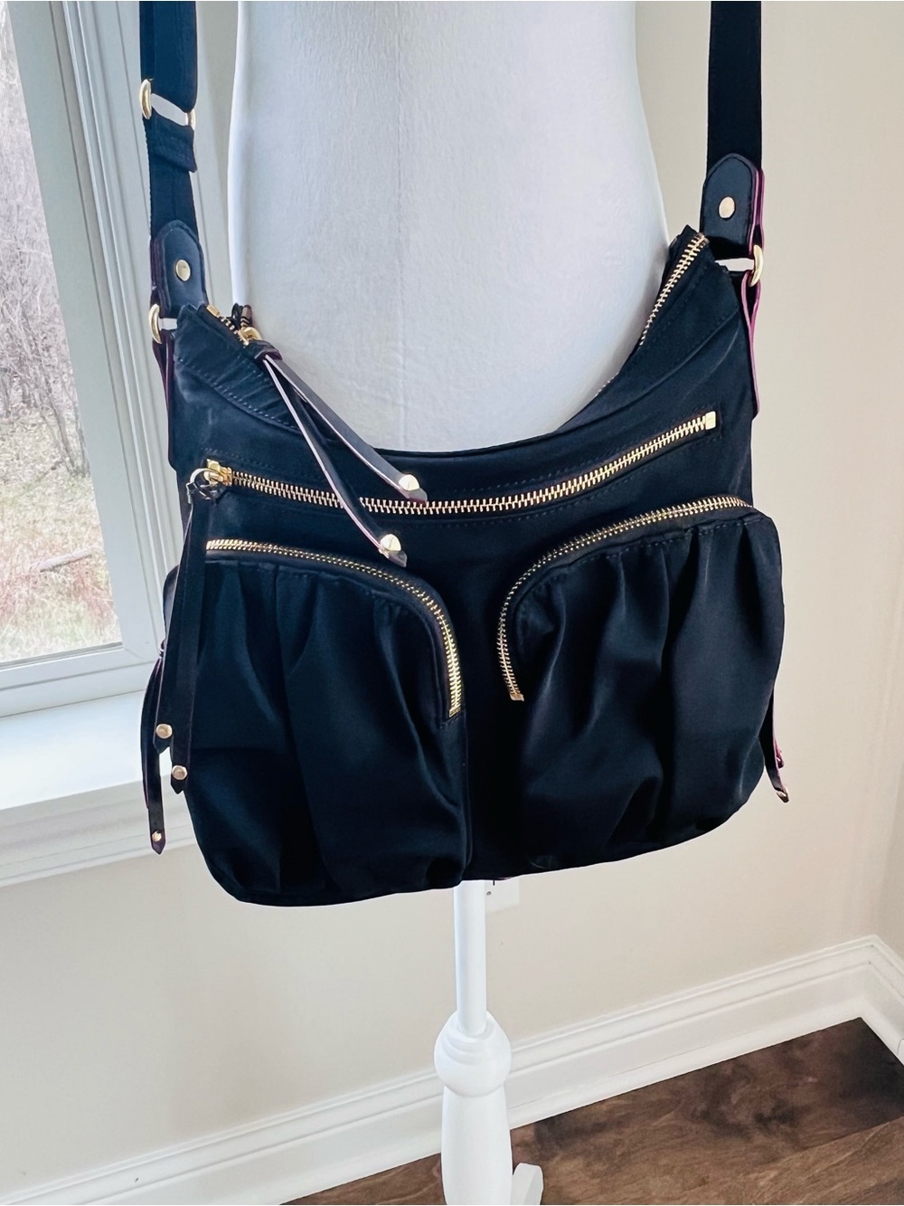 MZ Wallace Bedford crossbody black nylon handbag